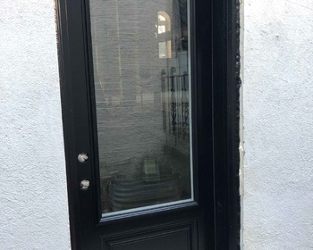 Steel Entry Door Black with 3:4 Glass Toronto