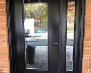 Steel Entry Door Wide with Sidelite Black Toronto