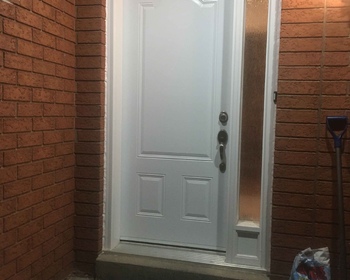 Steel Entry Door with Rain Glass Sidelite Mississauga