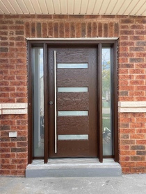 Fiberglass custom door with oversized handle