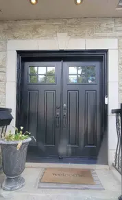 Black Victoria Shaker double door with glass and 3x2 SDL grills.jpg