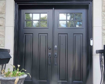 Black Victoria Shaker double door with glass and 3x2 SDL grills.jpg
