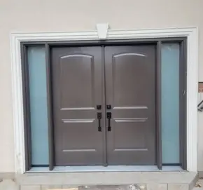 Smoked Timber color double door with frosted glass sidelites.JPG