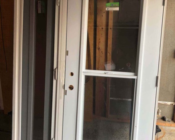 Steel Entry Door with Sliding Glass and Opening Sidelite