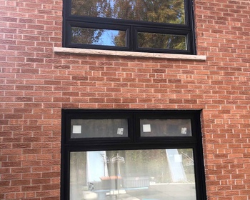 Black Modern Contemporary style Vinyl Windows Awning on top