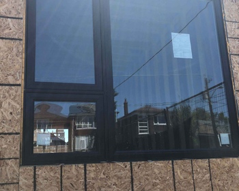 Offset Split Casement Vinyl Windows Black