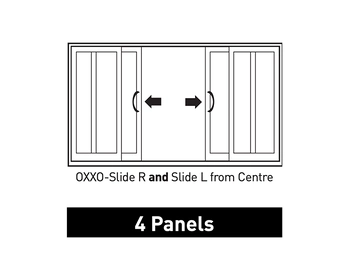 Four panel sliding patio door