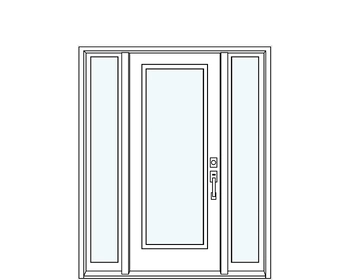 Single steel entry door with two sidelites