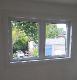 Casement + Casement Window with 1-Step Trim in Toronto