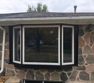 Black and white bay window in Brampton