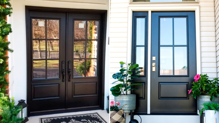 Double black front doors