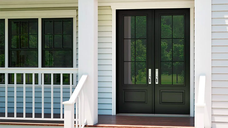 Black double french door