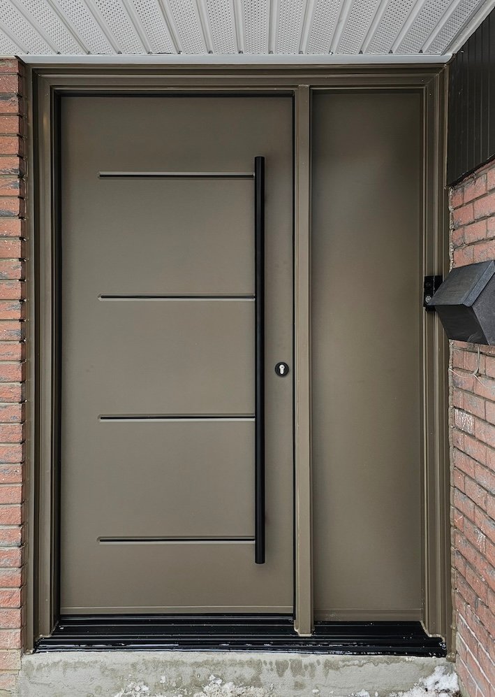 Custom steel entry door for Toronto home