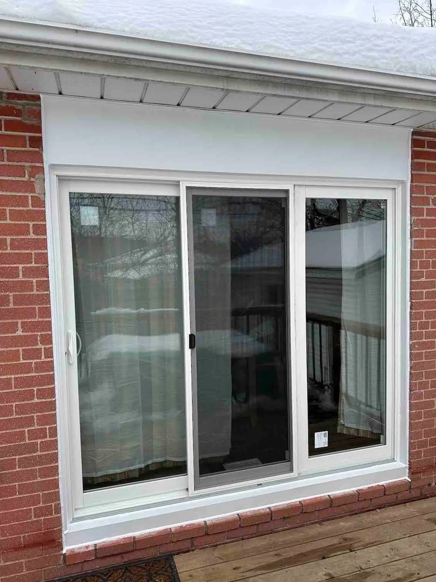 Three panel sliding patio door illustrating wider standard patio door dimensions
